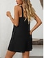 cheap Rompers-Women's Normal Romper Active Solid Color Sleeveless V Neck Pocket Vacation Daily Regular Fit Black Green Summer