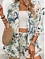 preiswerte Blazer &amp; Anzüge-Damen Anzüge Atmungsaktiv Komfortabel Quaste Bedruckt Brautkleider schlicht Blumen Urlaub Strasse Freizeitskleidung Ausgehen Öffnung vorne Standard ohne Kragen Regular Fit 3/4 Ärmel Oberbekleidung