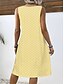 abordables Vestidos de encaje blanco-Mujer vestido largo vestido largo Vestido informal Vestido de una línea Elegante Casual Vacaciones Diario Cita Ajuste regular Plano Sin Mangas Cuello Barco Blanco Verano Primavera
