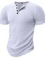 ieftine Tricou casual Henley-Bărbați Tricou Cămașă Henley Cămașă musculară Tricou din tricot cu nervuri Tee Top Mânecă scurtă Simplu Modă Designer De Bază Henley Vacanță Stradă Ieșire Vară Alb Tricou Henley