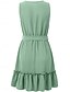 preiswerte Einfaches Kleid-Damen Mini Kleid A-Linie Kleid Sommerkleid Einfarbig Off-Shoulder Kleid Basic Lässig Urlaub Täglich Reguläre Passform Grafik Ärmellos V-Ausschnitt Schwarz Blau Grün Sommer