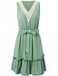 preiswerte Einfaches Kleid-Damen Mini Kleid A-Linie Kleid Sommerkleid Einfarbig Off-Shoulder Kleid Basic Lässig Urlaub Täglich Reguläre Passform Grafik Ärmellos V-Ausschnitt Schwarz Blau Grün Sommer