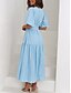 cheap Work Dresses-Women&#039;s Maxi Dress Casual Dress Swing Dress Basic Casual Vacation Daily Regular Fit Plain Short Sleeve V Neck Black Green Apricot Light Blue Summer