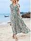 preiswerte Ausgefallene Kleider-Damen Maxidress Casual kleid A Linie Kleid Boho-Kleid Stilvoll Brautkleider schlicht Urlaub Täglich Regular Fit Blumen Paisley-Muster Kurzarm V Ausschnitt Blau Sommer Frühling