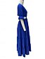 economico Abiti da festa-Per donna Vestito maxi Vestito da festa Abito linea A Elegante Moda Informale Manica svasata Feste Appuntamento Standard Liscio Manica lunga A V Rosso Blu Primavera Autunno Inverno