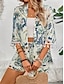 preiswerte Blazer &amp; Anzüge-Damen Anzüge Atmungsaktiv Komfortabel Quaste Bedruckt Brautkleider schlicht Blumen Urlaub Strasse Freizeitskleidung Ausgehen Öffnung vorne Standard ohne Kragen Regular Fit 3/4 Ärmel Oberbekleidung