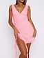 abordables Vestidos de Graduación-Mujer Mini vestido Vestido blanco Vestido de graduación Vestido de verano Elegante Sensual Vacaciones Diario Cita Ajuste regular Plano Sin Mangas Escote en Pico Rosa Claro Rosa rubor Negro Blanco