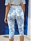 billiga Blå 3D-utskrift-Kvinno leggings capribyxor 3D-print hög elasticitet mode streetwear hel längd hög midja blommönster termisk varm andningsbar mjuk utomhus daglig rosa blå lila grön höst vinter regular fit