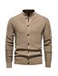abordables Hauts-Homme Pull Cardigan Noir Gris foncé Beige manche longue Top Tenue de golf Vêtements Tenues Porter des vêtements