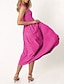 preiswerte Abschlusskleider-Damen Midikleid Abschlusskleid Freizeitkleid A Linie Kleid Sommerkleid Stilvoll Lässig Urlaub Täglich Date Normale Passform Einfach Ärmellos Rundausschnitt Schwarz Weiß Hellgrün Rosa Sommer
