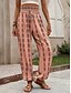 preiswerte weites Bein und hohe Taille-Damen Chinesisch Chino Pumphose Modisch Strassenmode In voller Länge Hoher Taillenbund Geometrisch Elastischer Bund Print Bequem Weich Komfortabel Mikro-elastisch Outdoor Strasse Blau Orange Sommer