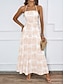 abordables Robes Floraux Imprimés-Femme Robe Maxi Robe casual Robe Évasée Robe d&#039;été Robe Trapèze Tropique Décontractées Vacances du quotidien Plage Standard Floral Sans Manches Dos nu Bleu Marron Eté