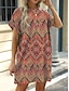 preiswerte Ausgefallene Kleider-Damen Minikleid Casual kleid Sweatkleid Boho-Kleid Stilvoll Brautkleider schlicht Urlaub Täglich Regular Fit Blumen Blatt Kurzarm Rundhalsausschnitt Blau Braun Grün Sommer