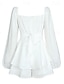 baratos Vestidos casuais brancos-Mulheres Minivestido Vestido branco Vestido A Line à moda Casual Manga lanterna Férias Diário Encontro Normal Tecido Manga Longa Decote Quadrado Preto Branco Rosa Vinho Verão Outono