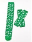 voordelige Accessoires voor dames-St. Patrick&#039;s Day groene en wit gestreepte kniekousen en vingerloze handschoenen set met klavertje vier-motief, feestelijke accessoires voor vrouwen, perfect voor feestdagen en kostuumfeesten