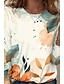 ieftine tricou floral-Pentru femei Tricou Floral Grafic Casual Manșon Lung Stil Nautic Topuri obișnuite Zilnic Imprimeu Galben Primăvară Toamnă