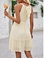 preiswerte Sommerkleider-Damen Minikleid Casual kleid A Linie Kleid Stilvoll Basic Brautkleider schlicht Urlaub Täglich Regular Fit Glatt Ärmellos Halfterhals Grün Aprikose Sommer