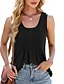 זול מיכל פשוט-חולצת טנק נשים בסיסית בצבע אחיד עם רצועות ללא שרוולים טופ רגיל דפוס לא מקופל שחור לבן ורוד ירוק קיץ