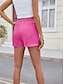 ieftine Bermude-Pentru femei chinez Pantaloni Scurți Modă Șic Stradă Scurt Talie Înaltă Simplu Buzunar Curea elastică Confortabil Απαλό Comfortabil Micro-elastic În aer liber Stradă Verde Gri Negru Alb Roz Vară Fit