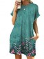 preiswerte Ausgefallene Kleider-Damen Minikleid Casual kleid Sweatkleid Boho-Kleid Stilvoll Brautkleider schlicht Urlaub Täglich Regular Fit Blumen Blatt Kurzarm Rundhalsausschnitt Blau Braun Grün Sommer