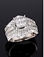 billige Kvinneringer-luksus gifteringsett med cubic zirconia, sølvbelagte, elegante brudesmykker for kvinner