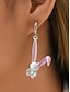 economico Orecchino da donna-orecchini da donna a forma di coniglietto pasquale 3D - grazioso design a forma di coniglietto con orecchie rosa e dettagli in diamanti, cerchio in argento sterling, gioielli divertenti e giocosi per Pasqua, abbigliamento casual ed eventi primaverili