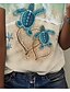 preiswerte Hawaiian Tee-Damen T Shirt Blumen Grafik Rose Elegant Vintage Mode Kurzarm Rundhals Normale Oberteile Täglich Ausgehen Wochenende Druck Weiß Hellgrün Blau Staubiges Blau Braun Sommer