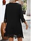 abordables mini robe noire-Femmes Mini Robe Robe noire Robe Décontractée Robe de Cocktail Robe de Cérémonie Basique Occasionnel Quotidien Vacances Coupe régulière Uni Manche 3/4 Col en V Bleu Noir Rouge Été