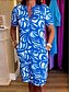 preiswerte Kunst &amp; Design Kleid-Damen Minikleid Etuikleid Sommerkleid Brautkleider schlicht Urlaub Täglich Regular Fit Graphic Kurzarm V Ausschnitt Rote Blau Grün Sommer