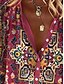 economico Tops Boho-Per donna Camicia Blusa Pop art Elegante Giornaliero Moda Manica a 3/4 Collo alto Top regolari Giornaliero Per eventi Per uscire Bottoni Rosso Verde Arcobaleno Grigio Estate Primavera Autunno