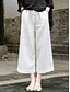 abordables Pantalón liso de lino y algodón-Mujer Pantalones cortos de lino y algodón Pantalones inspirados en el lino Pantalones de lino y algodón Moda Ropa de calle Básico Hasta el Tobillo Media cintura Plano Bolsillo Correa Comodidad Al