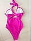 voordelige Eendelige badpakken-Dames Badpakken Een-delig Monokini Badpak Rugloos Buikcontrole Hoge Taille Slank Vakantie Strandmode Effen Kleur Halter Hals Mouwloze Badpakken