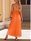 economico Abiti da vacanza-Per donna Vestito maxi Abito casual Vestito svasato Abito sottoveste Essenziale Informale Da mare Informale Giornaliero Standard Liscio Senza maniche Con bretelline Nero Rosso Fucsia Arancione Estate