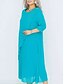 preiswerte Chiffonkleider-Damen Langes Kleid Maxikleid Freizeitkleid Cocktailkleid Kleid für Hochzeitsgäste Chiffonkleid Elegant Stilvoll Arbeit Täglich Verlobung Lässiger Schnitt Einfach Dreiviertelarm Rundhalsausschnitt