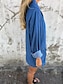 economico giacche casual-Per donna Giacca di jeans Traspirante Comodo Bottoni Tasche Informale Liscio Da mare Strada Da tutti i giorni Per uscire Standard Collo ripiegabile Standard Manica lunga Capispalla Nero Blu Estate