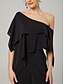 voordelige Mama&amp;#39;s jumpsuits-Jumpsuits Bruiloft Gast Elegante Formele Vloerlengte Korte Mouw Off Schouder Herfst Bruiloft Gast Chiffon met Rimpels