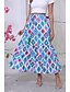 abordables Faldas gráficas-Mujer Falda larga Bohemia Boho Longitud Larga Maxi Alta cintura Faldas Graphic Bloque de color Retazos Estampado Microelástico Festivos Playa Verde Verano Poliéster