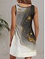 cheap Art&amp;Design Dress-Women&#039;s Mini Dress Petite Dress Sundress A Line Dress Tank Dress Vintage Stylish Casual Vacation Daily Holiday Loose Fit Graphic Marble Sleeveless Crew Neck Red Purple Green Gray Summer