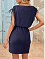 ieftine Rochie simplă-Rochie Mini pentru Femei Rochie Tip T Rochie Tip Tee Rochie în Formă de A Culoare Uniformă Casual Vacanță Casual Zilnic Potrivire Regulatorie Grafic Mâneci Scurte Gât Rotund Negru Roșu Albastru