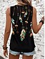tanie Tank topy i topy na ramiączkach damskie-Koszulka na ramiączkach dla kobiet kamizelka modny streetwear w paski nadruk bez rękawów regularne topy dekolt okrągły casual zielona letnia