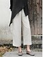 abordables Pantalón liso de lino y algodón-Mujer Pantalones cortos de lino y algodón Pantalones inspirados en el lino Pantalones de lino y algodón Moda Ropa de calle Básico Hasta el Tobillo Media cintura Plano Bolsillo Correa Comodidad Al