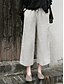 abordables Pantalón liso de lino y algodón-Mujer Pantalones cortos de lino y algodón Pantalones inspirados en el lino Pantalones de lino y algodón Moda Ropa de calle Básico Hasta el Tobillo Media cintura Plano Bolsillo Correa Comodidad Al