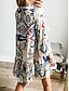 billige Boho-kjoler-Dame Mini kjole Uformell kjole Boho-kjole Bohem Årgang Etnisk Feriereise Daglig Normal Blomstret Langermet V-hals Blå Sommer Vår