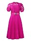billige Simpel kjole-Dame Maxi Kjole A-linje Kjole Ensfarvet Fit And Flare Kjole Elegant Formelt Formelt Bryllup Gæst Cocktail Party Regulær Pasform Grafisk Kort Ærme Rund Hals Blush Pink Sort Hvid Pink Sommer