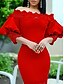 baratos Vestido Kentucky-Vestido Maxi Feminino Kentucky Derby Vestido Sexy Vestido de Manga Bufante Elegante Festa Formal Convidada de Casamento Compromisso Ajuste Regular Gráfico de Manga 3/4 Ombro Caído Preto Branco Rosa