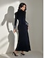 ieftine Lungimea podelei-Rochie Blazer Tip A-Line Rochie Pentru Mama Miresei Rochie Tuxedo Elegantă Cu Crăpătură Înaltă Guler Tip Cămiză Lungime Pe Jos Material Elastic Cu Cristale 2025