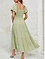 cheap Plain Dress-Women&#039;s Mini Dress A Line Dress Milkmaid Dress Off The Shoulder Dress Puff Sleeve Dress Vacation Vacation Daily Regular Fit Plain Short Sleeve Off Shoulder Black Light Green Pink Blue Summer