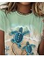 preiswerte Hawaiian Tee-Damen T Shirt Blumen Grafik Rose Elegant Vintage Mode Kurzarm Rundhals Normale Oberteile Täglich Ausgehen Wochenende Druck Weiß Hellgrün Blau Staubiges Blau Braun Sommer