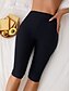 billiga Bikiniunderdelar-Dam Badkläder Stretchiga boxershorts Baddräkt Hög midja Semester Standkläder Ensfärgat Ärmlös Baddräkter