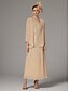 preiswerte Mit Jacke-Zweiteiler Eng anliegend Brautmutterkleid kleid hochzeitsgast Elegant Strahlend &amp; Funkelnd V Ausschnitt Knöchellänge Chiffon Pailletten Langarm mit Paillette 2025